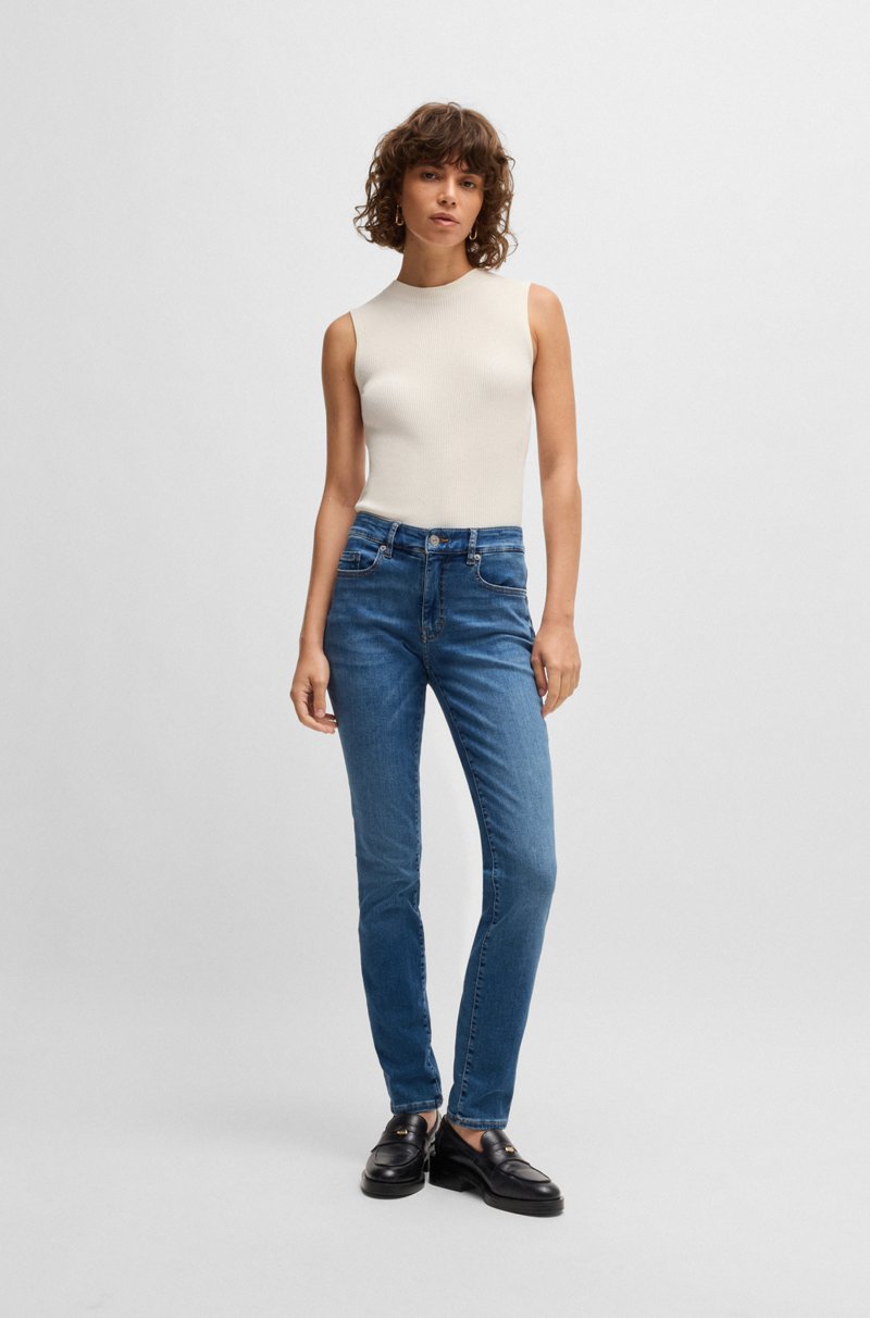 Hugo Boss Vaqueros Slim Fit En Tejido Vaquero Superelástico De Tono Rojizo