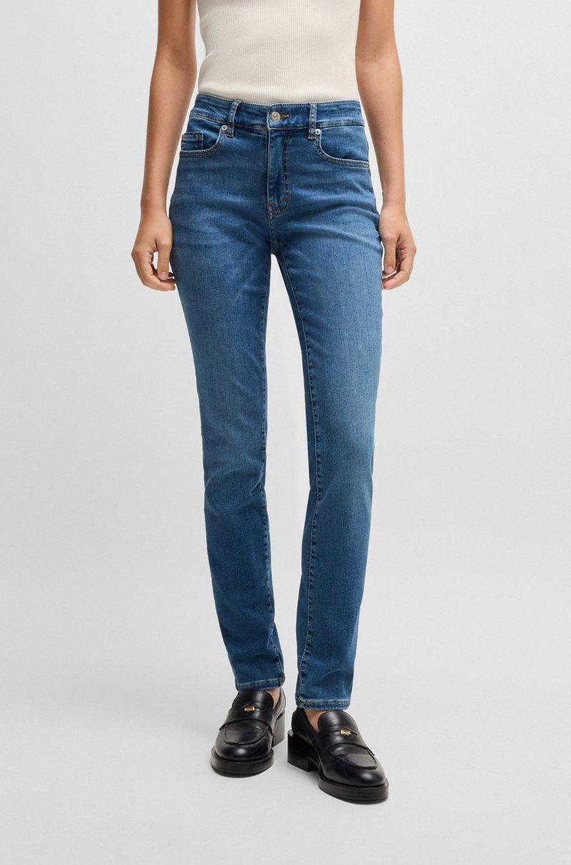 Hugo Boss Vaqueros slim fit en tejido vaquero superelástico de tono rojizo