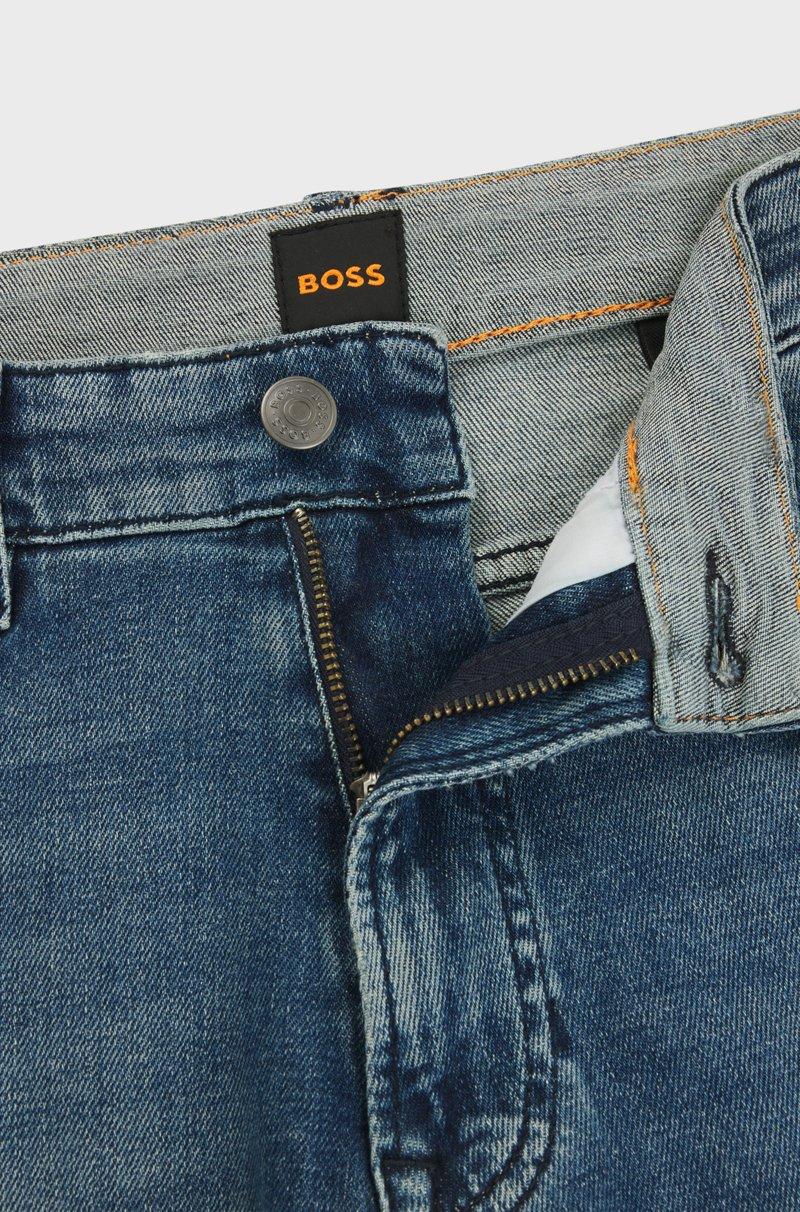 Hugo Boss Vaqueros Tapered Fit De Cómodo Denim Elástico Azul