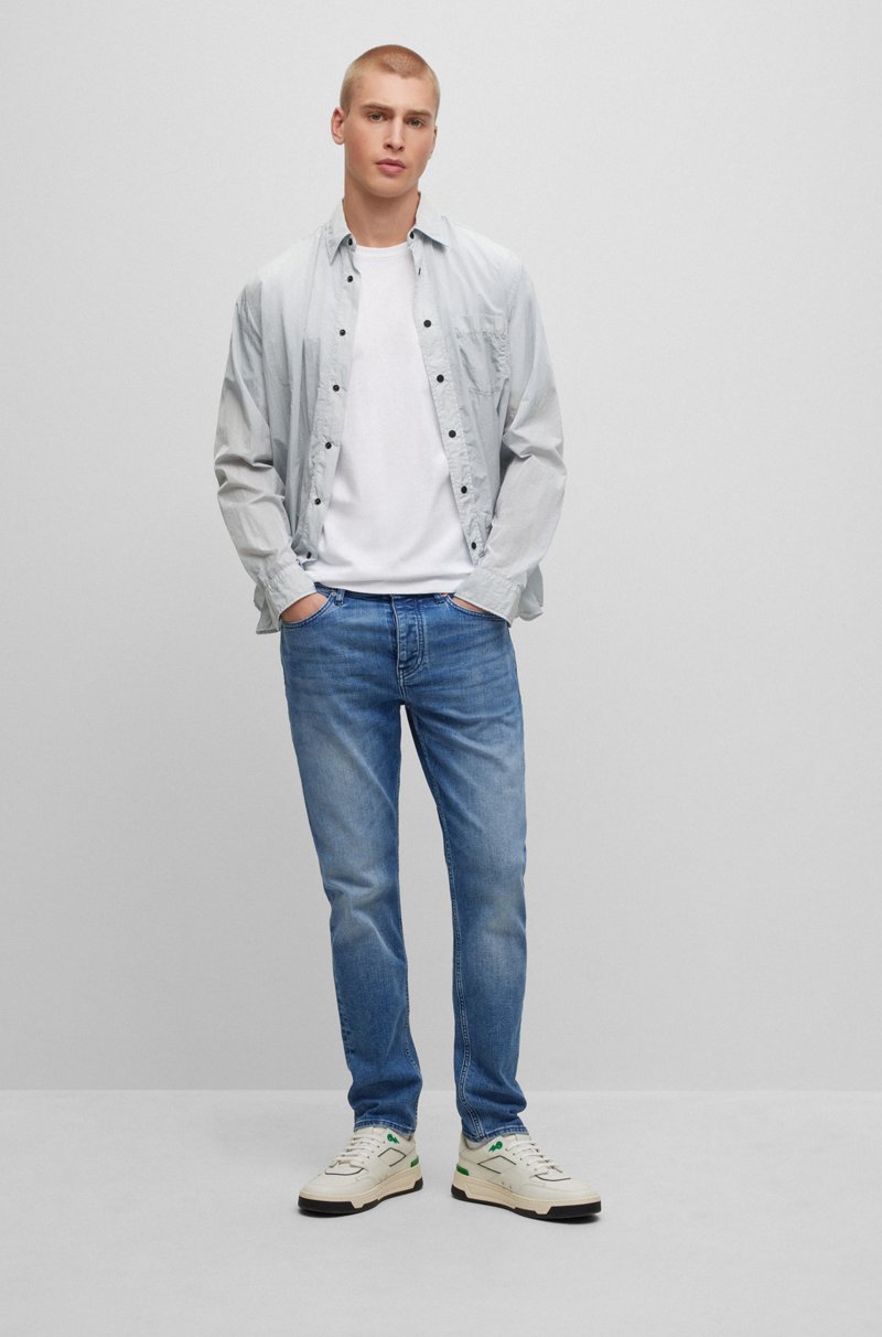 Hugo Boss Vaqueros Tapered Fit De Cómodo Denim Elástico Azul