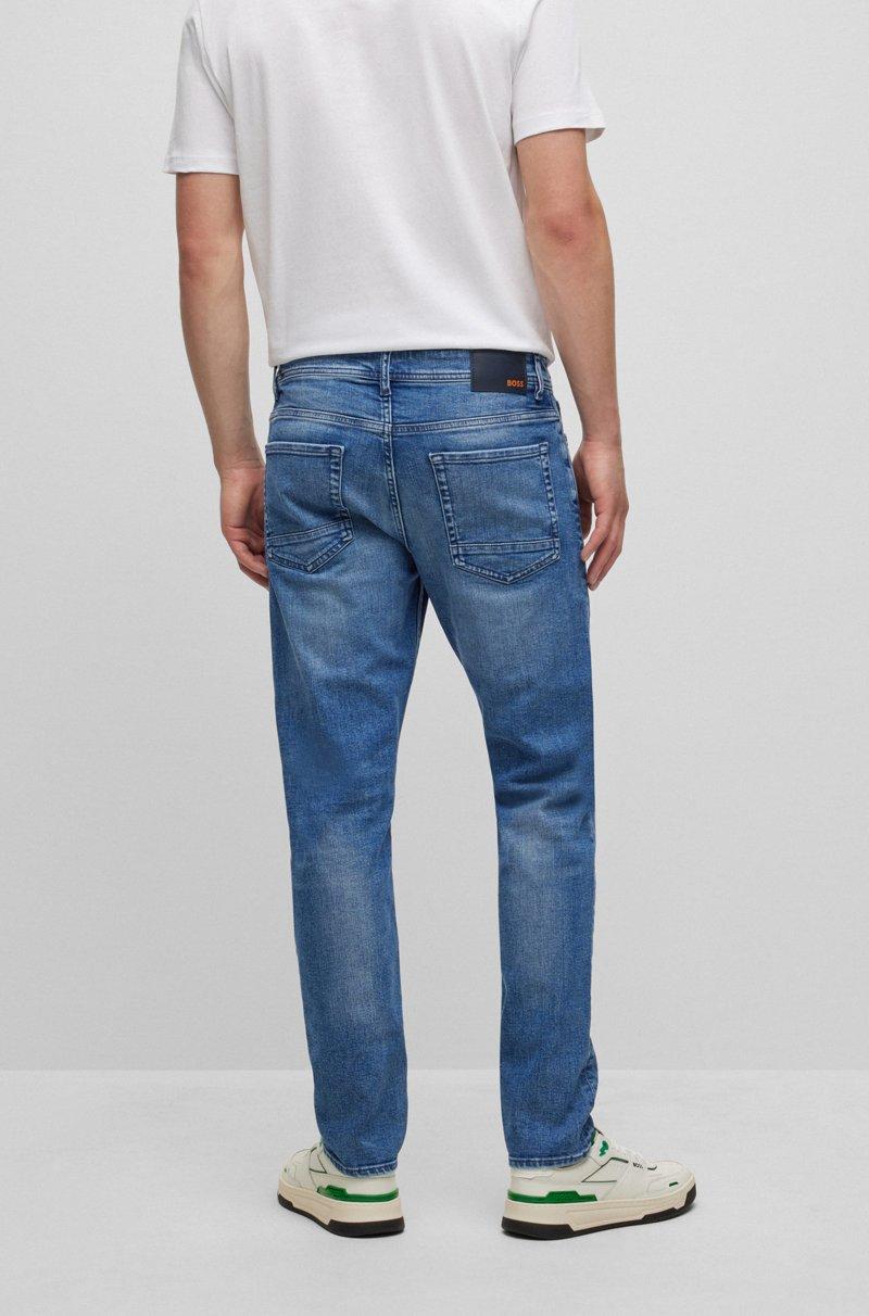 Hugo Boss Vaqueros Tapered Fit De Cómodo Denim Elástico Azul