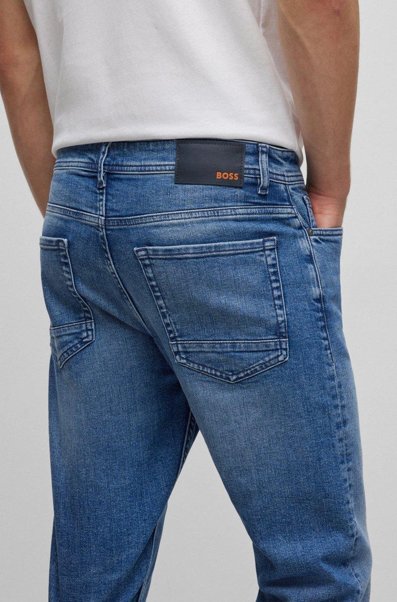 Hugo Boss Vaqueros Tapered Fit De Cómodo Denim Elástico Azul