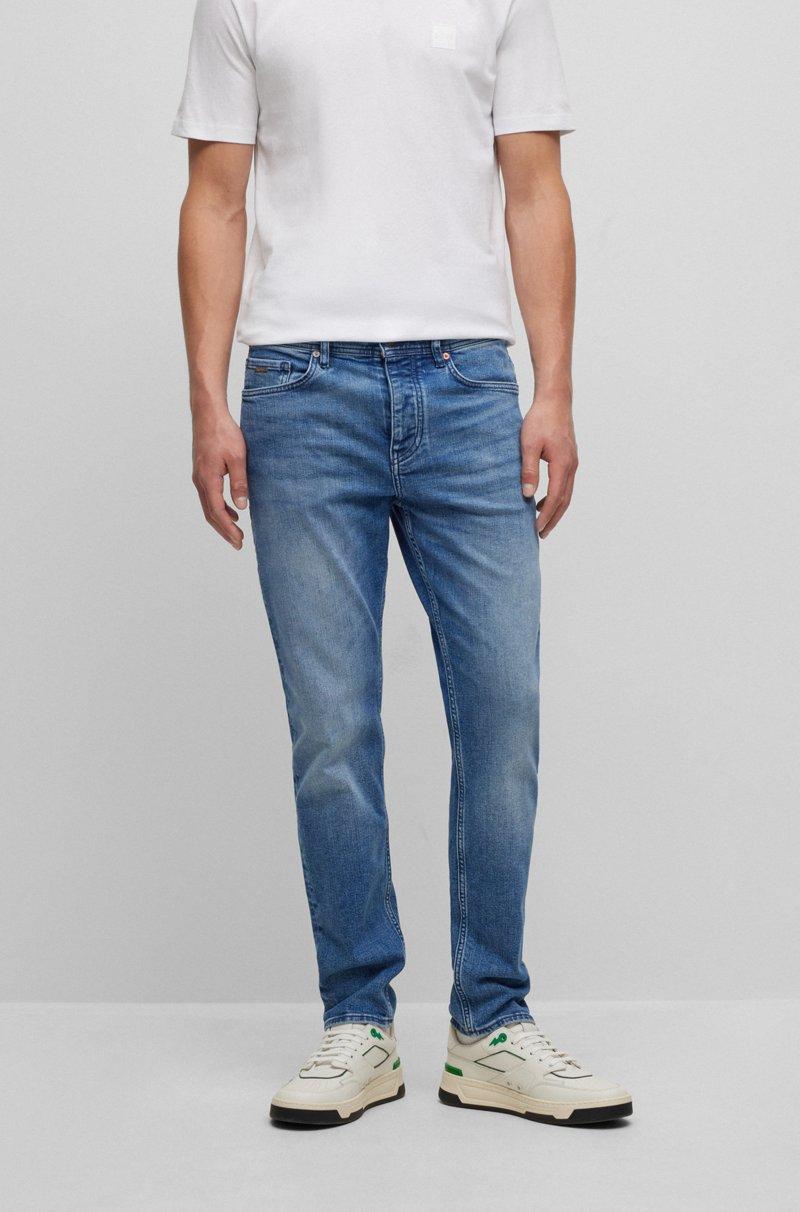 Hugo Boss Vaqueros tapered fit de cómodo denim elástico azul