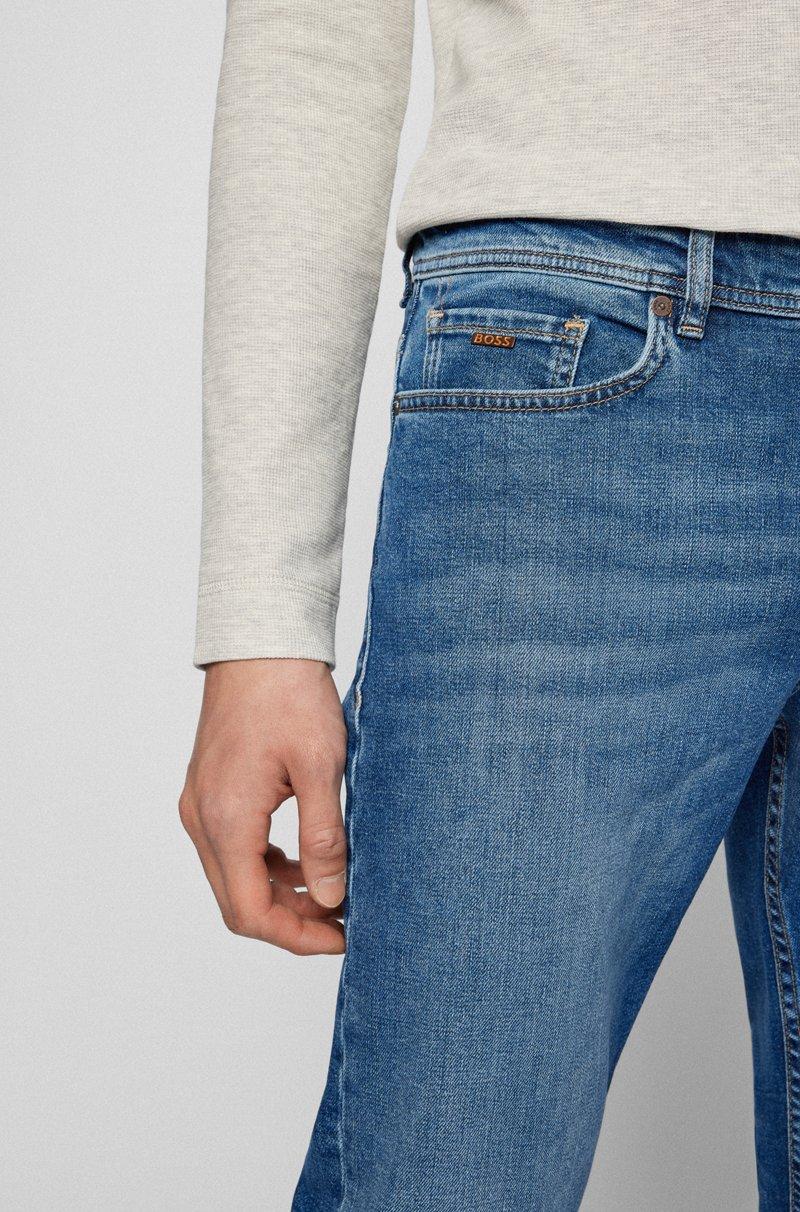 Hugo Boss Vaqueros Tapered Fit De Cómodo Denim Elástico Azul