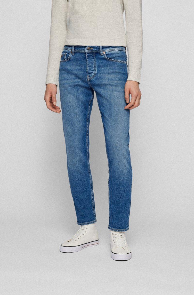 Hugo Boss Vaqueros tapered fit de cómodo denim elástico azul