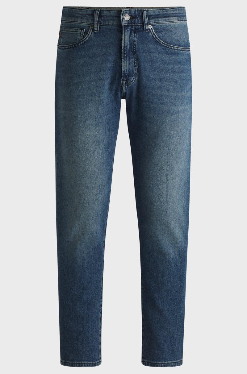 Hugo Boss Vaqueros tapered fit de cómodo denim elástico azul