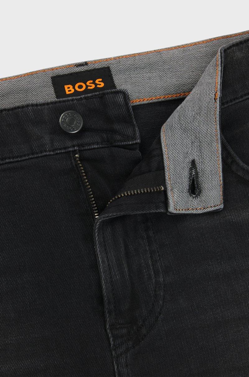 Hugo Boss Vaqueros Tapered Fit De Cómodo Denim Elástico Negro
