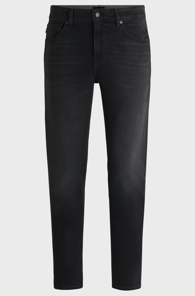 Hugo Boss Vaqueros tapered fit de cómodo denim elástico negro