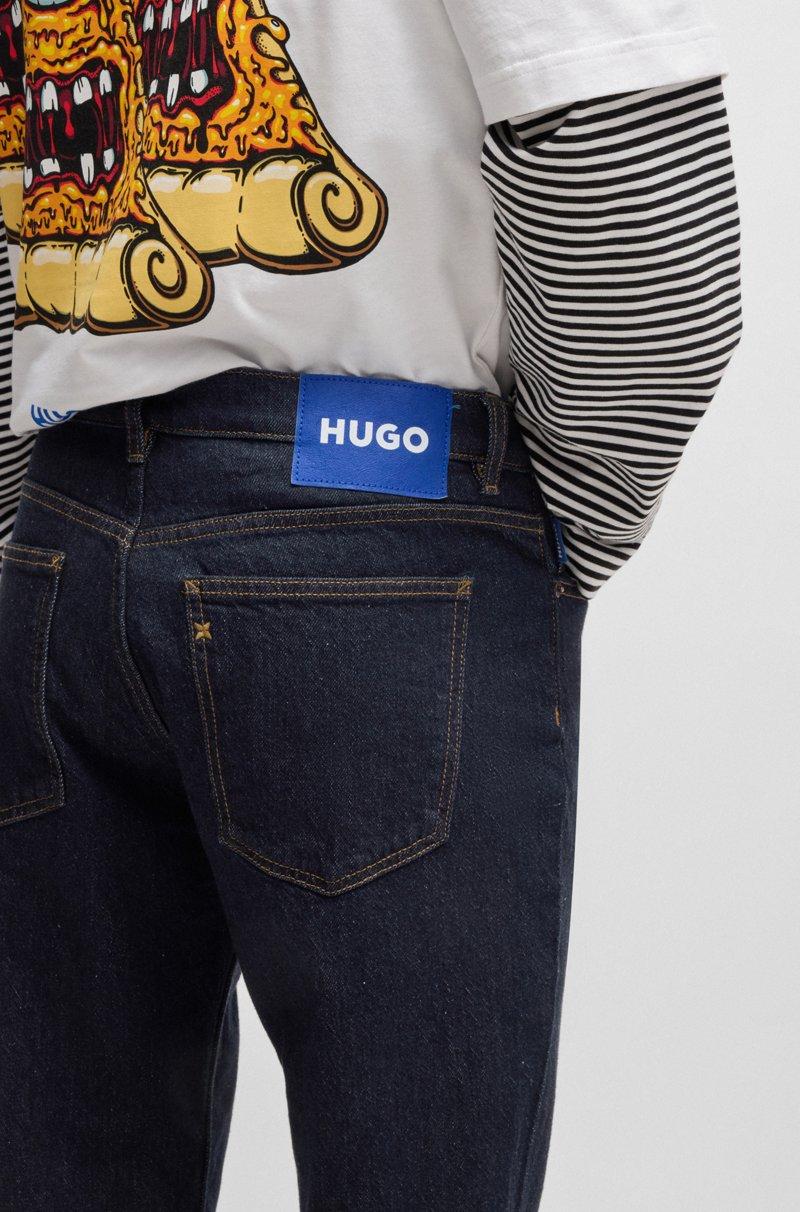 Hugo Boss Vaqueros Tapered Fit De Denim Elástico Azul Oscuro