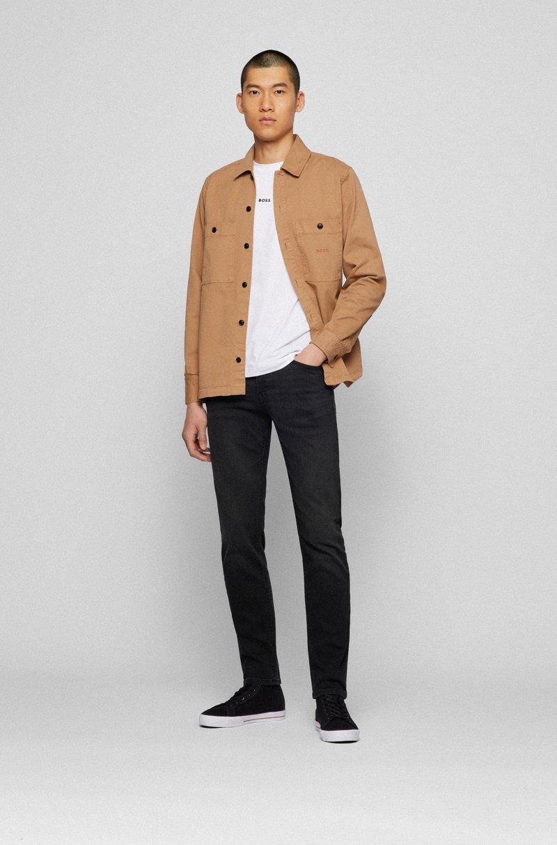 Hugo Boss Vaqueros Tapered Fit De Tejido Vaquero Superelástico En Negro Lavado