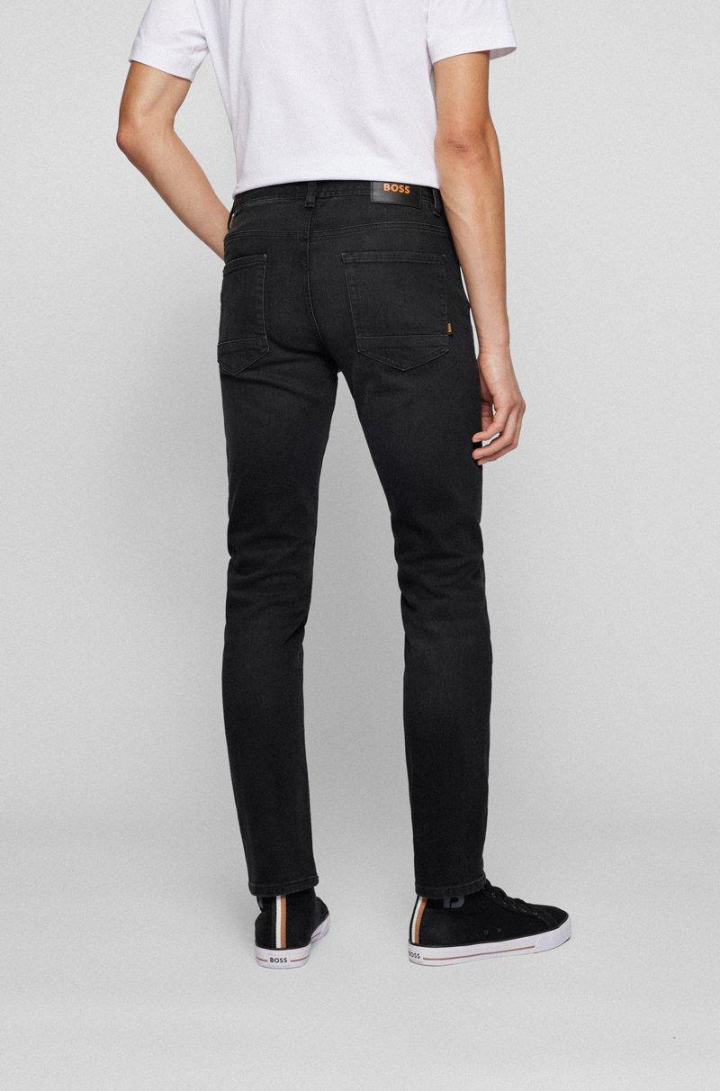 Hugo Boss Vaqueros Tapered Fit De Tejido Vaquero Superelástico En Negro Lavado