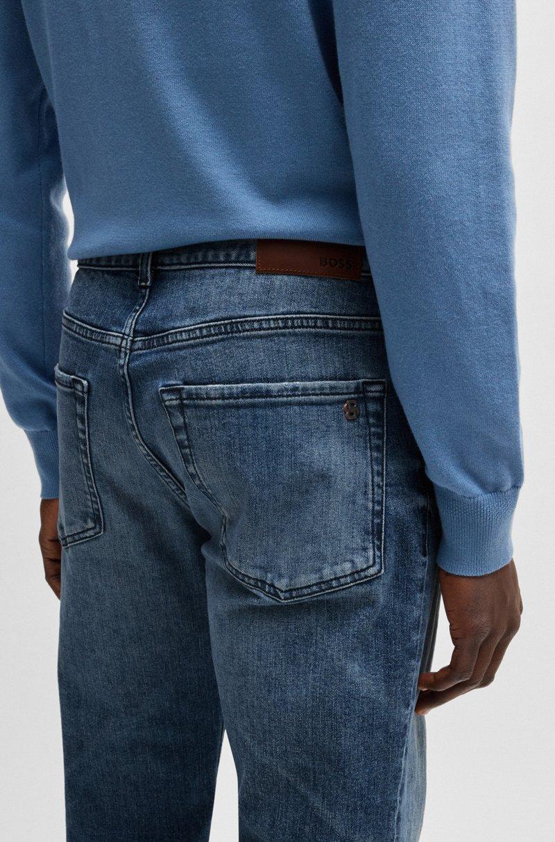 Hugo Boss Vaqueros Tapered Fit En Cómodo Tejido Vaquero Elástico Azul