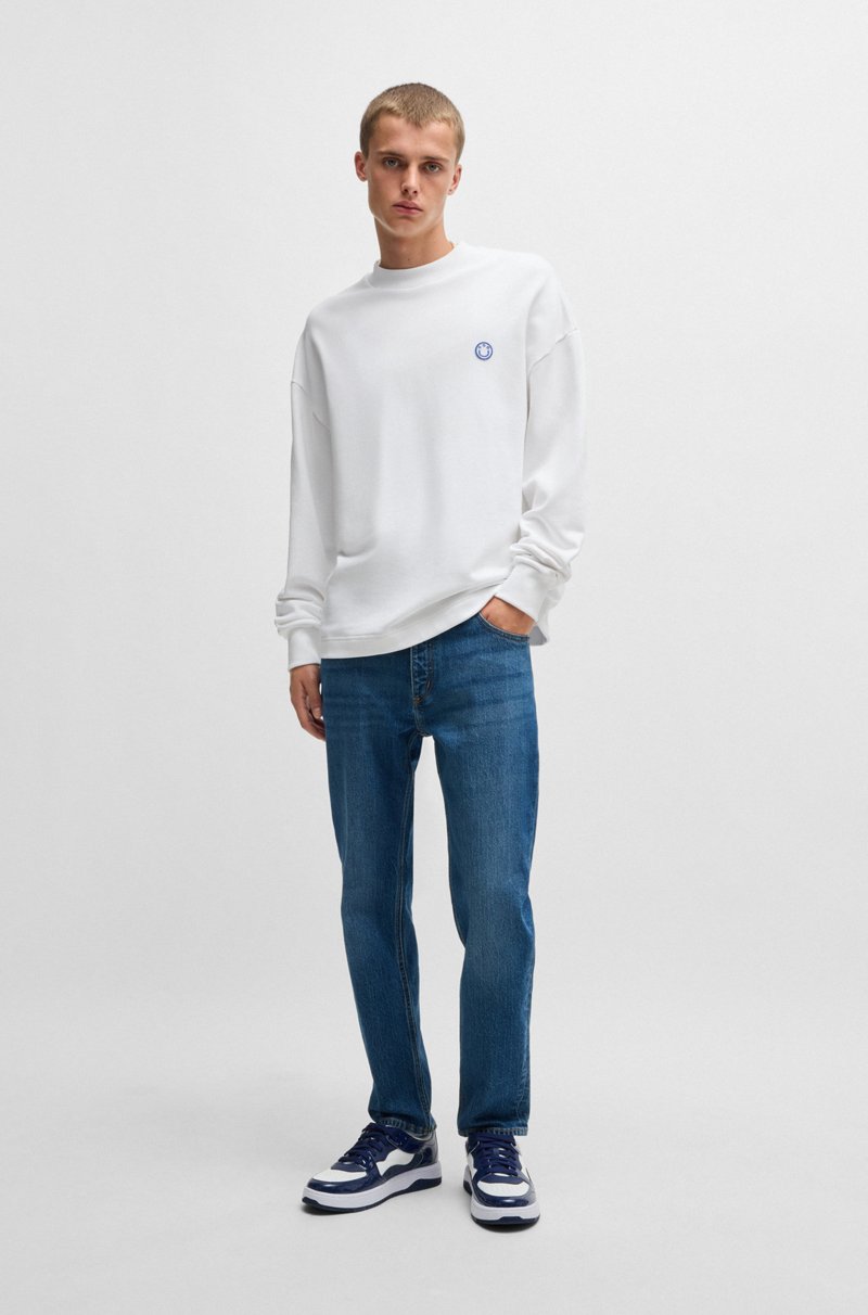 Hugo Boss Vaqueros Tapered Fit En Denim Elástico Azul Medio