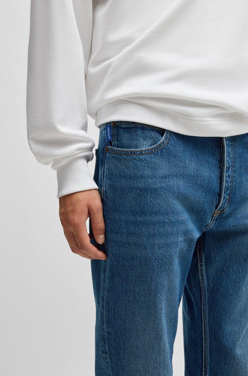 Hugo Boss Vaqueros Tapered Fit En Denim Elástico Azul Medio