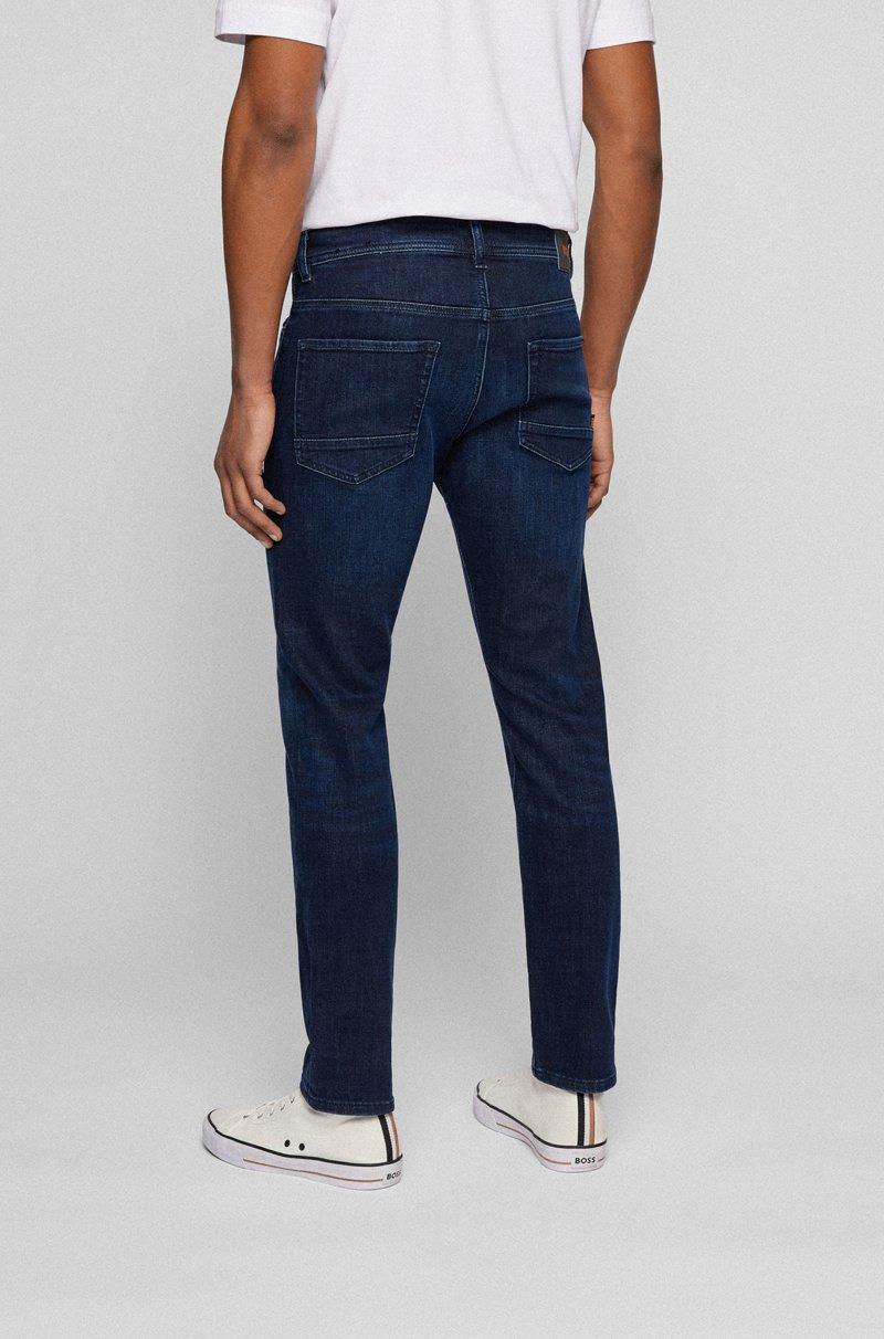 Hugo Boss Vaqueros Tapered Fit En Tejido Denim Superelástico Azul Oscuro