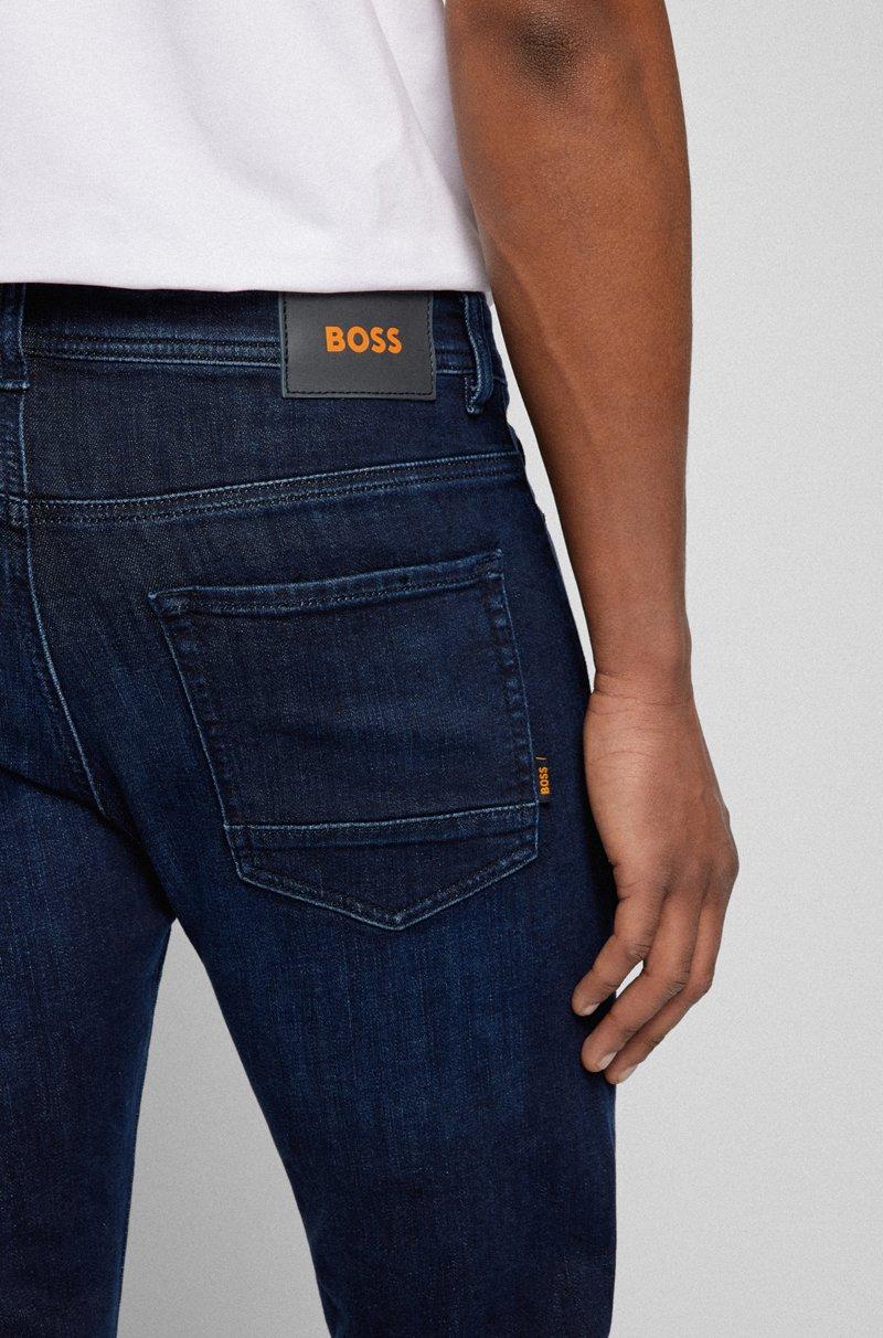 Hugo Boss Vaqueros Tapered Fit En Tejido Denim Superelástico Azul Oscuro