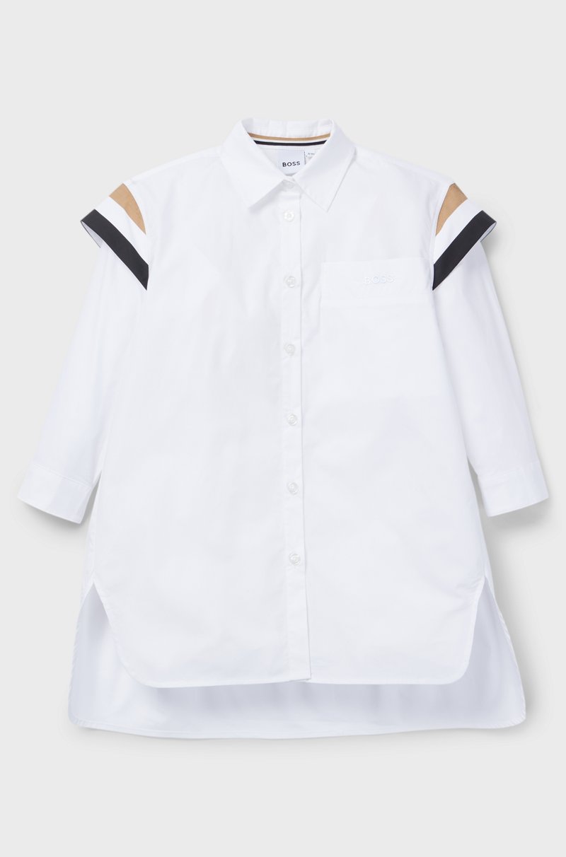 Hugo Boss Vestido camisero para niñas con rayas características