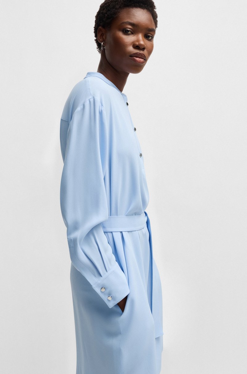 Hugo Boss Vestido Con Cinturón Y Tapeta De Botones Automáticos