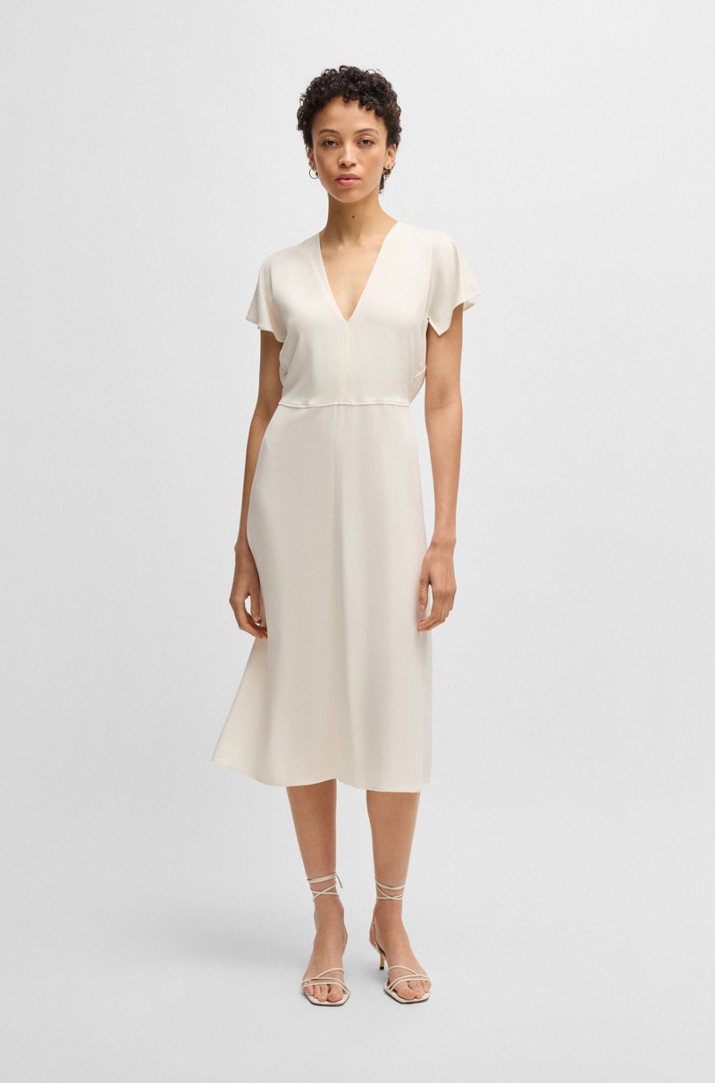 Hugo Boss Vestido Con Escote En Pico En Material Elástico