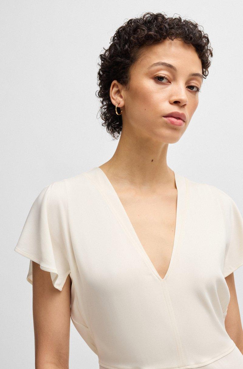 Hugo Boss Vestido Con Escote En Pico En Material Elástico