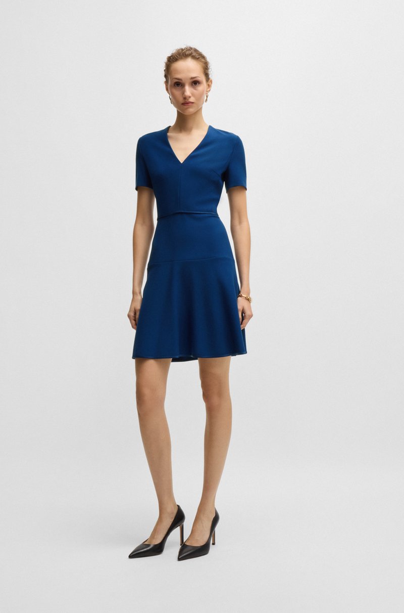 Hugo Boss Vestido Con Escote En Pico En Material Elástico
