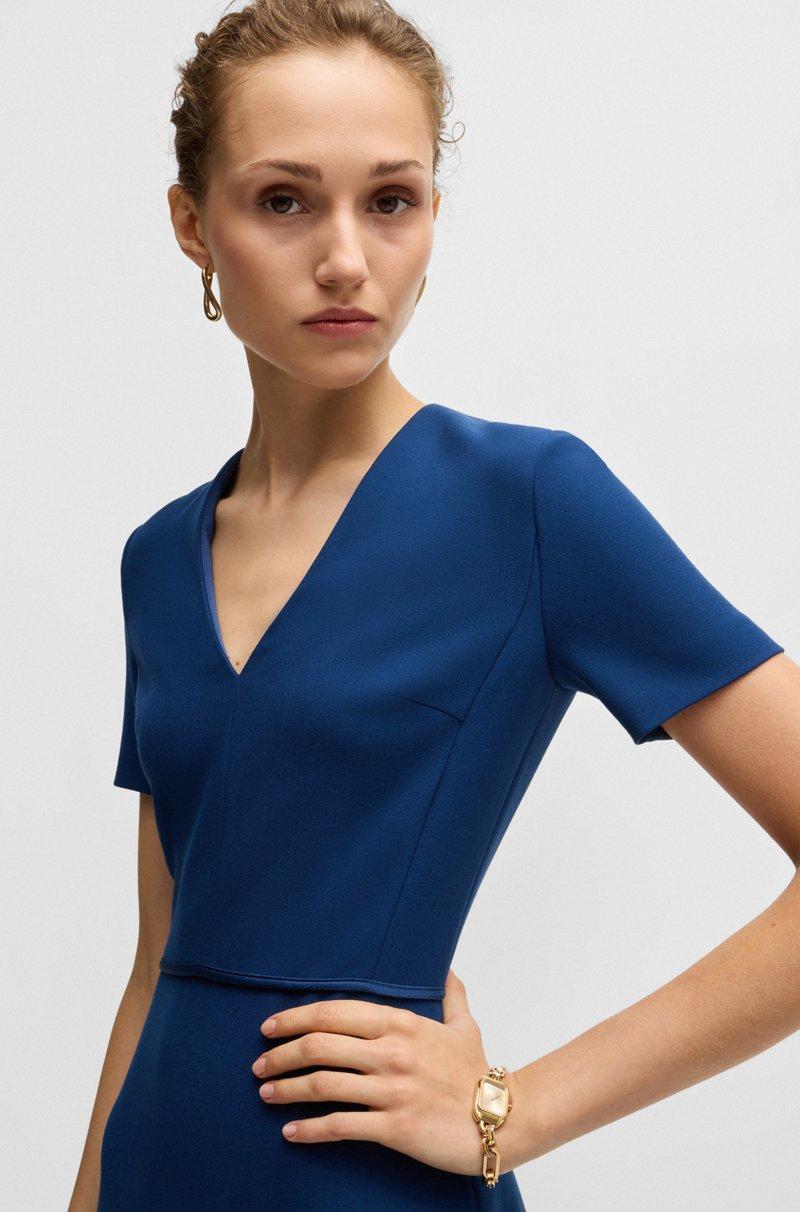 Hugo Boss Vestido Con Escote En Pico En Material Elástico