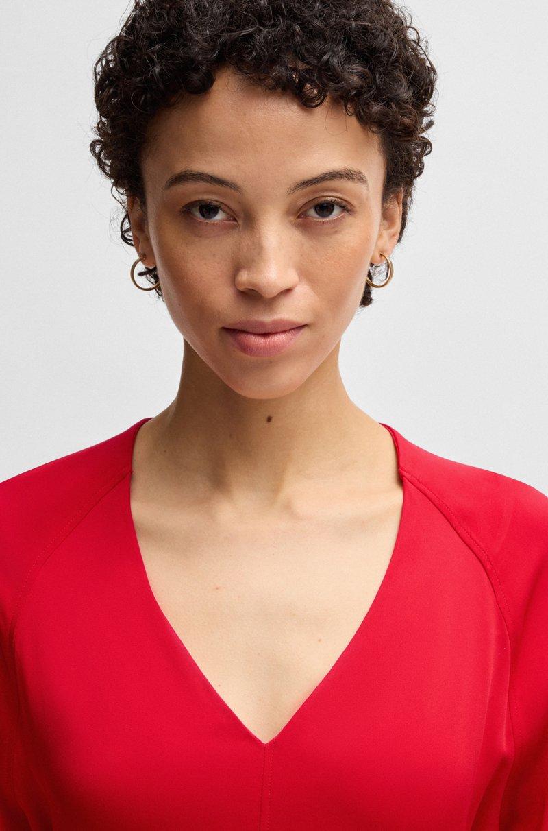 Hugo Boss Vestido Con Escote En Pico Y Puños Abotonados