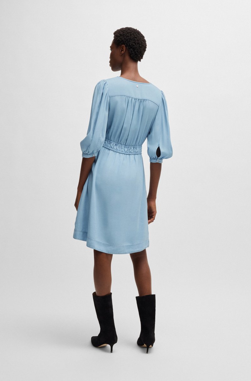 Hugo Boss Vestido Con Manga Abullonada Y Cintura Elástica