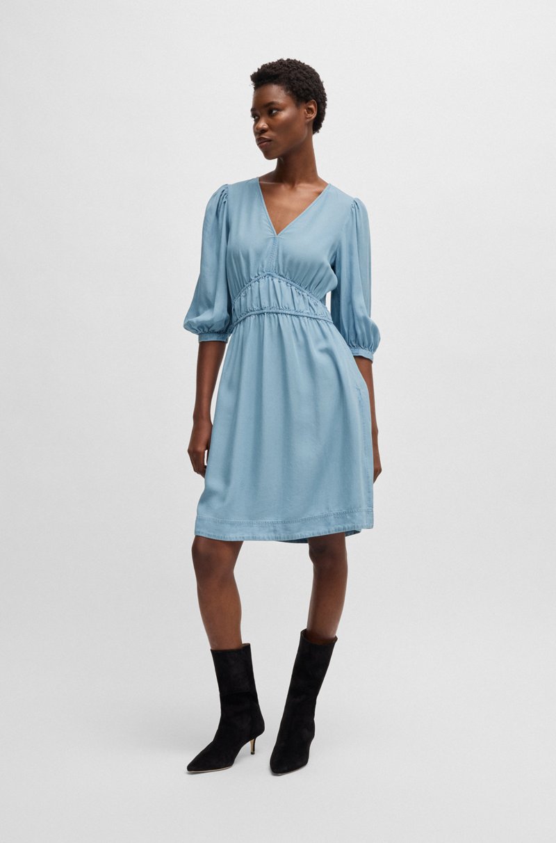 Hugo Boss Vestido Con Manga Abullonada Y Cintura Elástica
