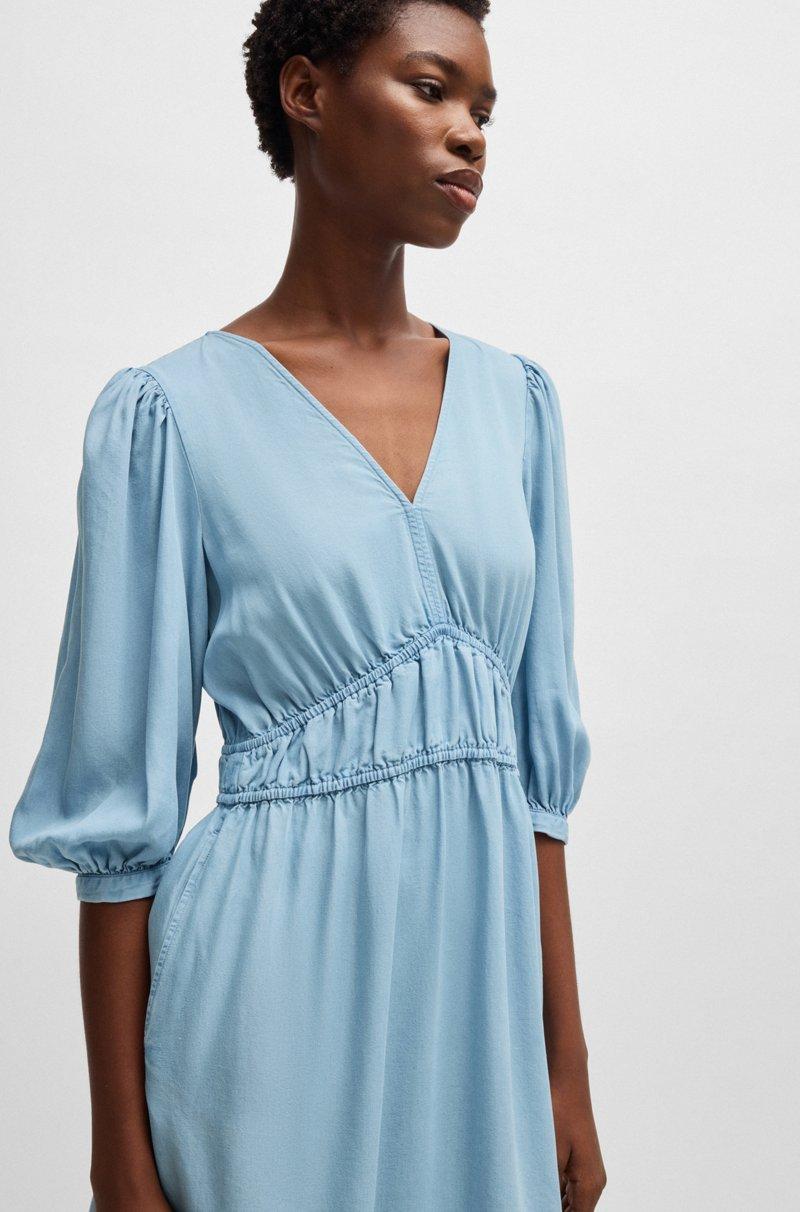 Hugo Boss Vestido Con Manga Abullonada Y Cintura Elástica