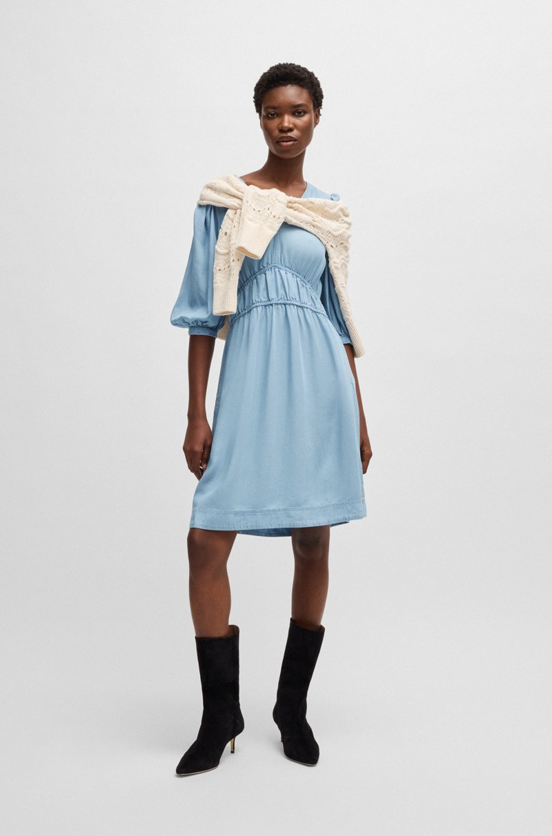 Hugo Boss Vestido con manga abullonada y cintura elástica