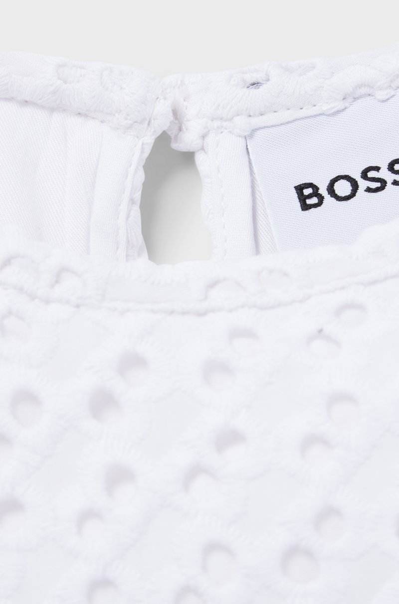 Hugo Boss Vestido De Manga Larga Para Niñas Con Detalles De Monograma