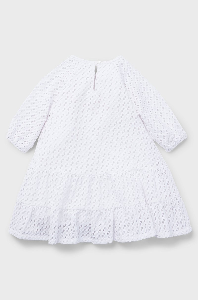 Hugo Boss Vestido De Manga Larga Para Niñas Con Detalles De Monograma