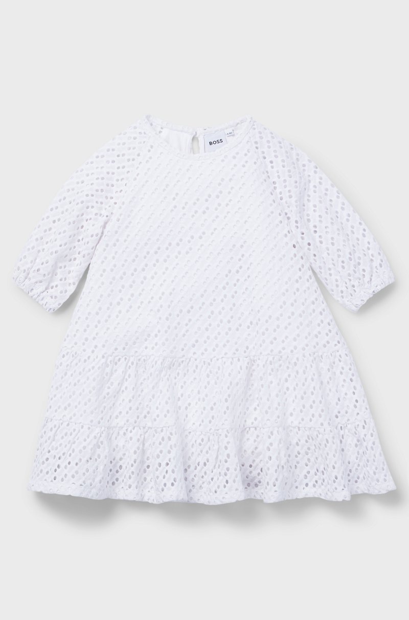 Hugo Boss Vestido de manga larga para niñas con detalles de monograma