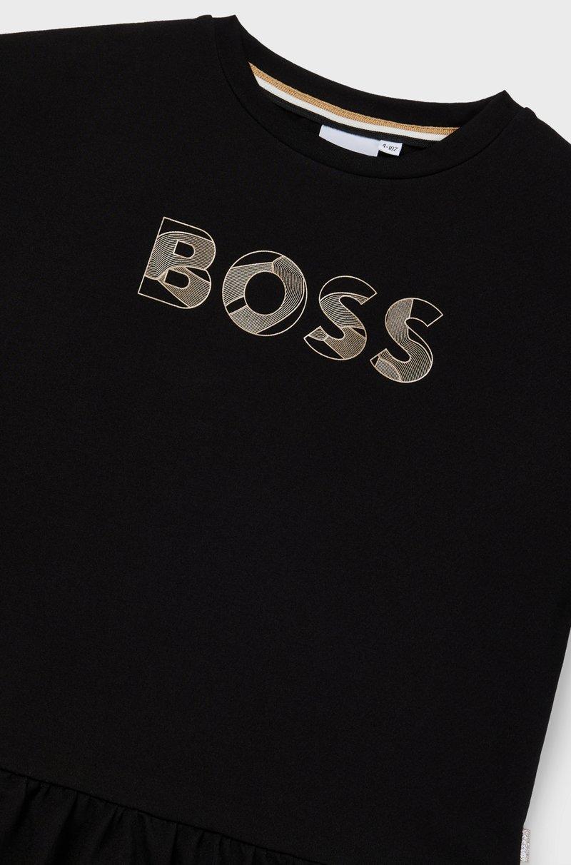 Hugo Boss Vestido De Manga Larga Para Niñas Con Logo De Diseño