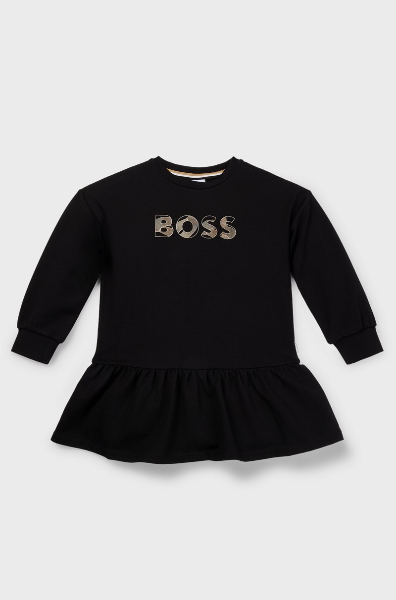 Hugo Boss Vestido de manga larga para niñas con logo de diseño