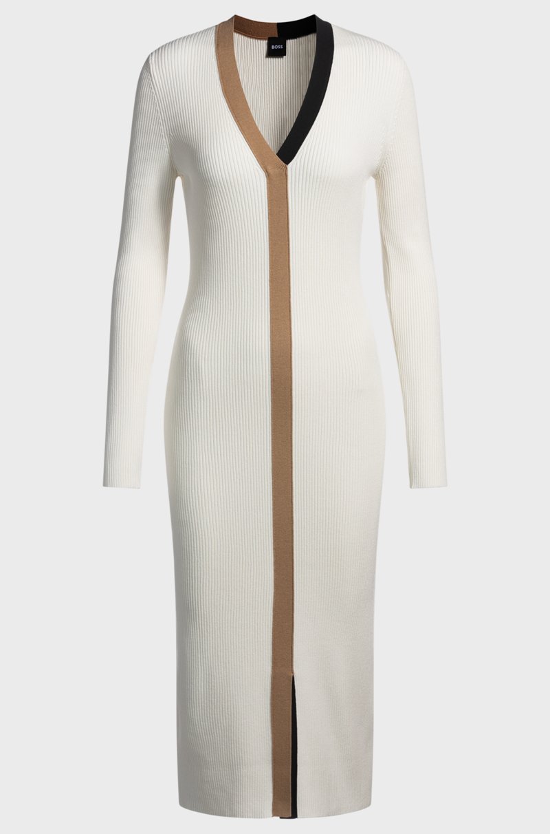 Hugo Boss Vestido De Punto Con Detalles En Contraste