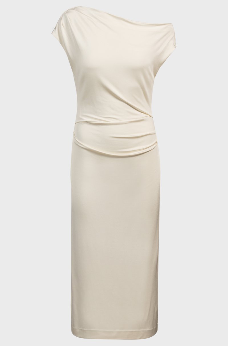 Hugo Boss Vestido De Punto Elástico Con Escote Vamp