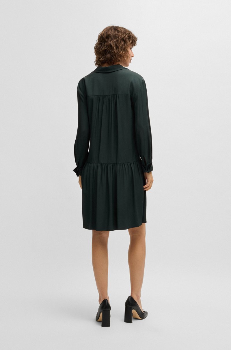 Hugo Boss Vestido De Talle Bajo Con Cuello Convertible