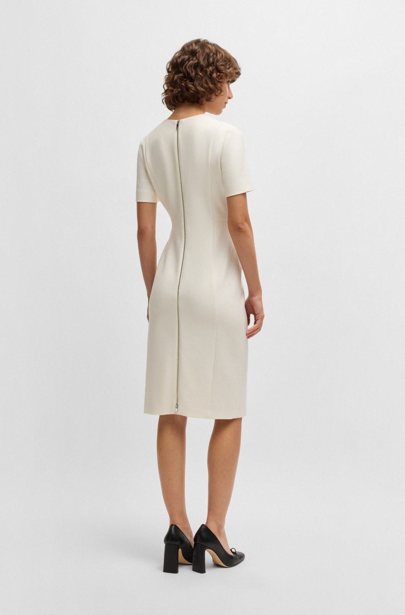 Hugo Boss Vestido De Tejido Elástico Con Escote En Pico