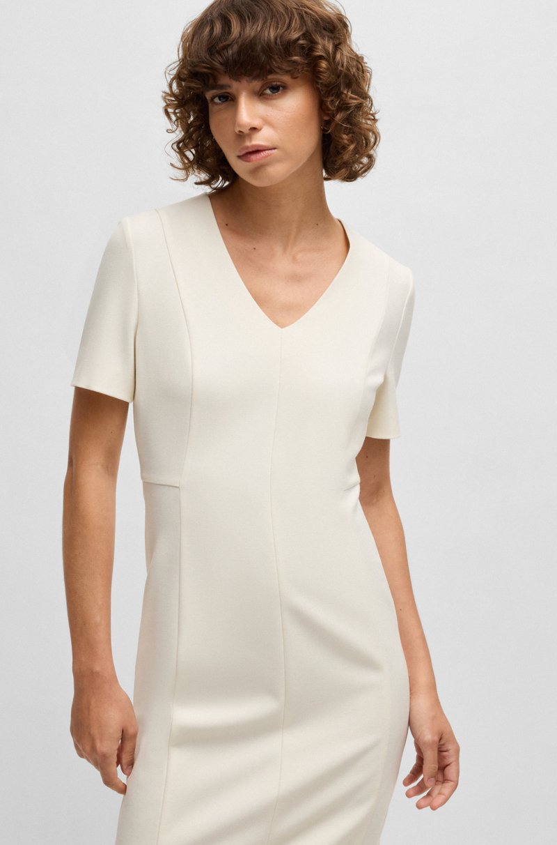 Hugo Boss Vestido De Tejido Elástico Con Escote En Pico