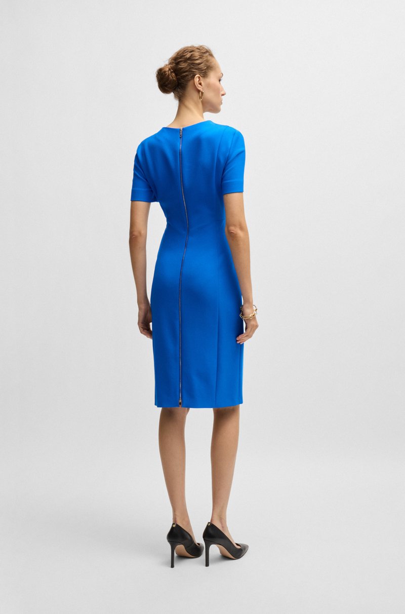 Hugo Boss Vestido De Tejido Elástico Con Escote En Pico