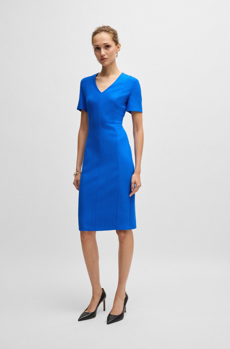 Hugo Boss Vestido De Tejido Elástico Con Escote En Pico