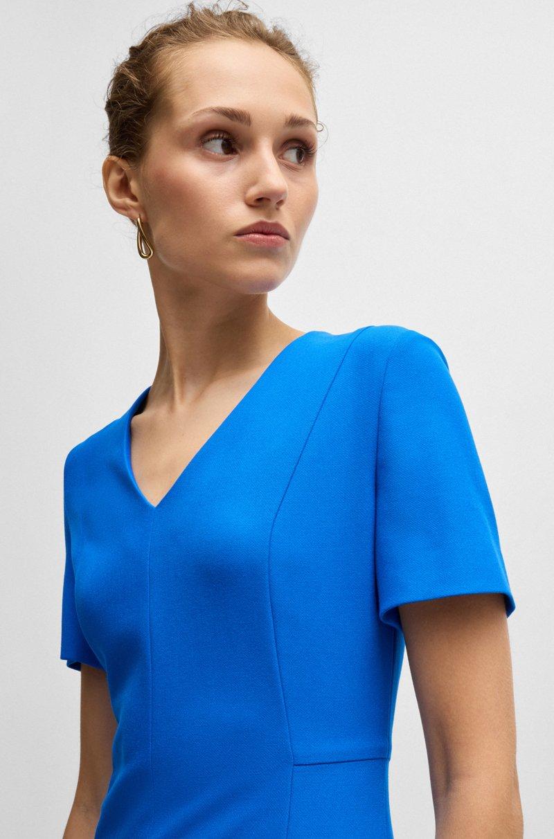 Hugo Boss Vestido De Tejido Elástico Con Escote En Pico