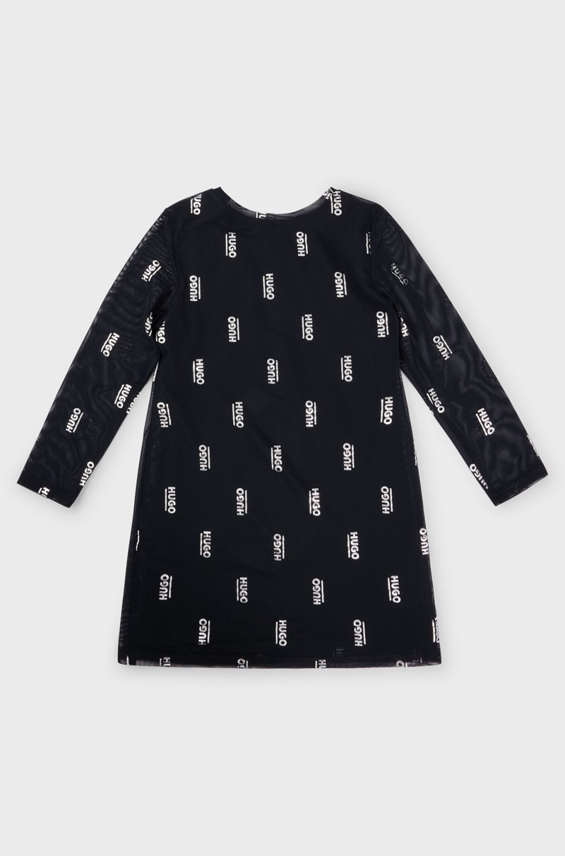 Hugo Boss Vestido Dos En Uno Para Niñas Con Estampado De Logos Metalizados