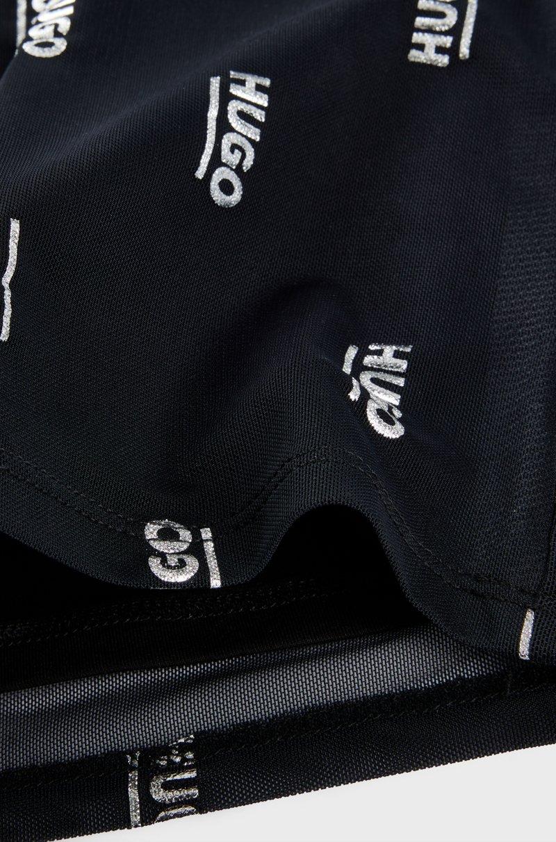 Hugo Boss Vestido Dos En Uno Para Niñas Con Estampado De Logos Metalizados