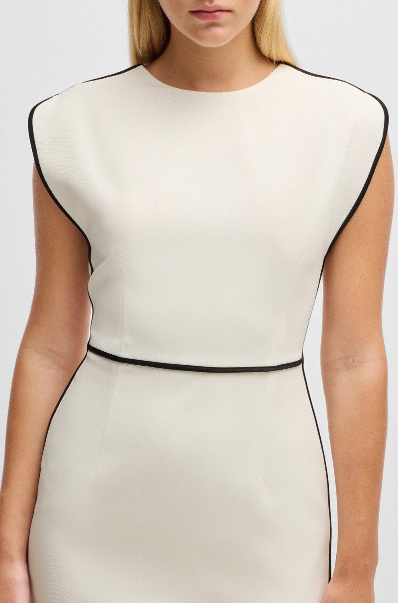 Hugo Boss Vestido En Mezcla De Lana Con Ribetes En Contraste