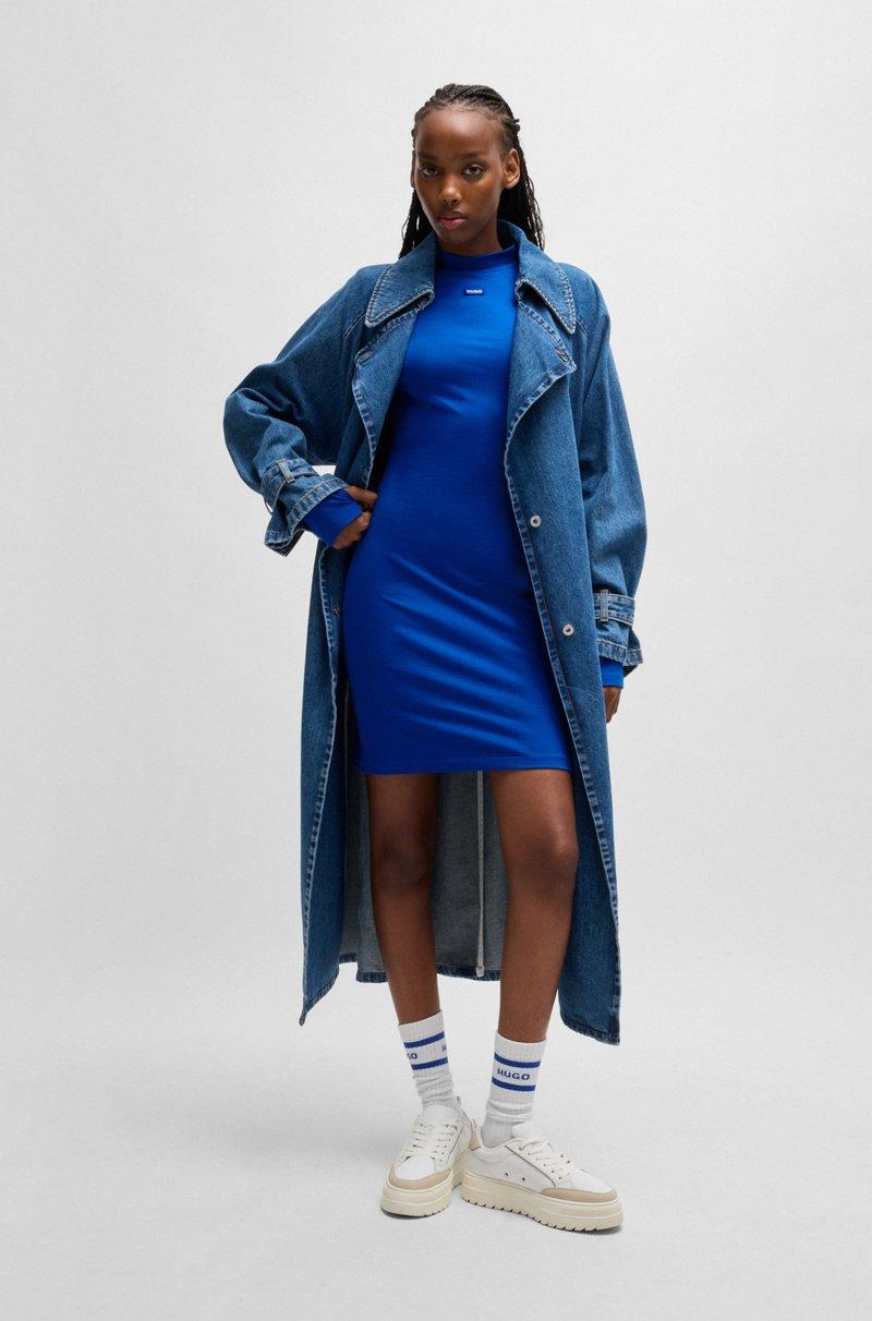 Hugo Boss Vestido Entallado De Algodón Elástico Con Insignia De Logo