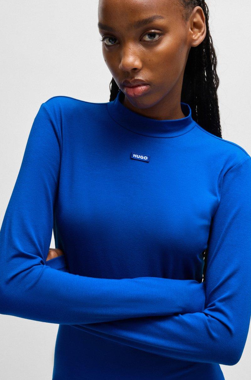 Hugo Boss Vestido Entallado De Algodón Elástico Con Insignia De Logo