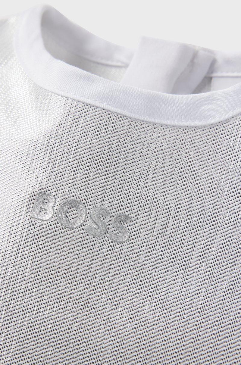 Hugo Boss Vestido Estilo Camiseta Para Niños Con Efecto Metalizado Y Logo Estampado